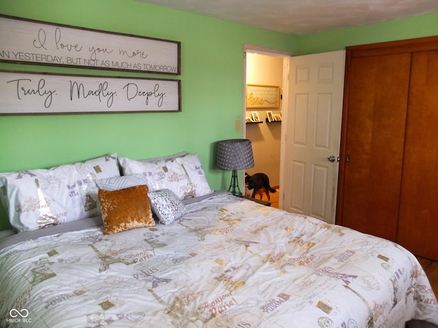 bedroom featuring a closet