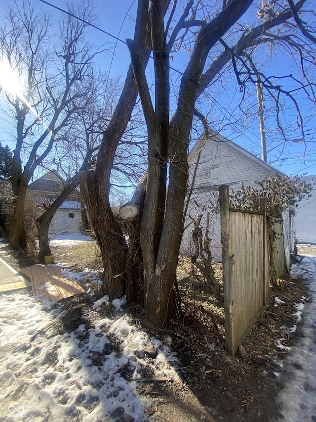 view of snowy exterior