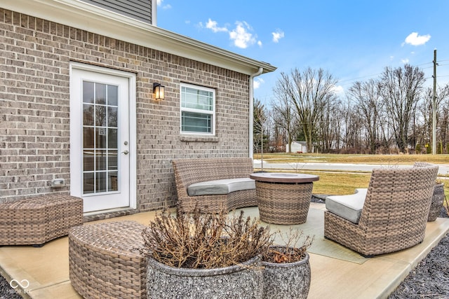 view of patio featuring an outdoor hangout area