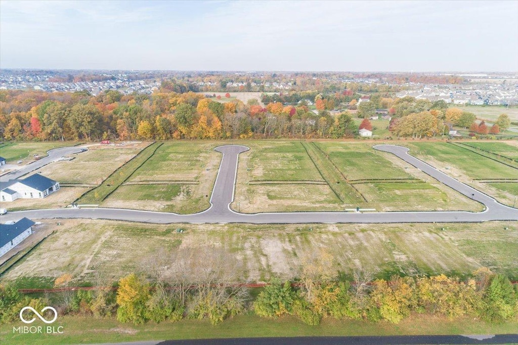 drone / aerial view with a rural view