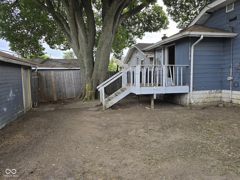 view of yard featuring a deck