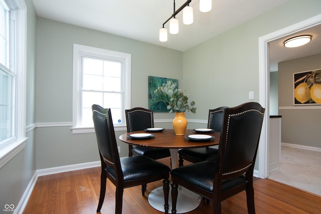 dining room with hardwood / wood-style floors