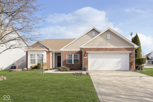 view of front facade featuring a garage and a front yard