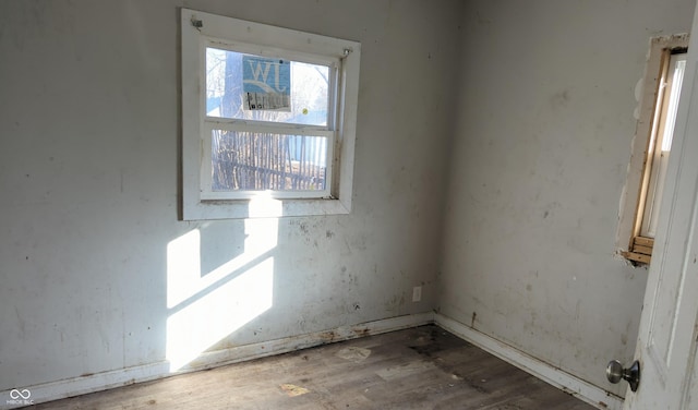 empty room with hardwood / wood-style flooring