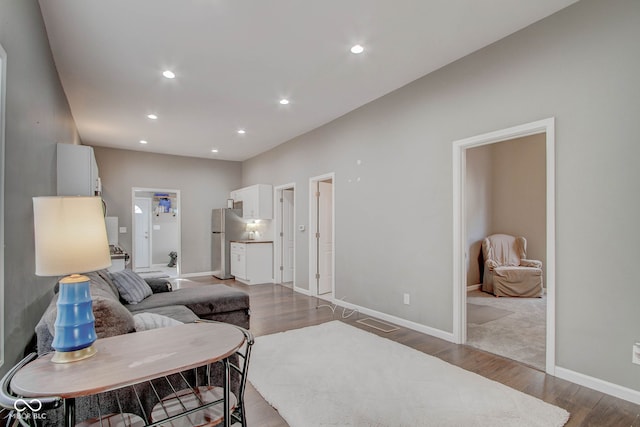 living room featuring hardwood / wood-style flooring