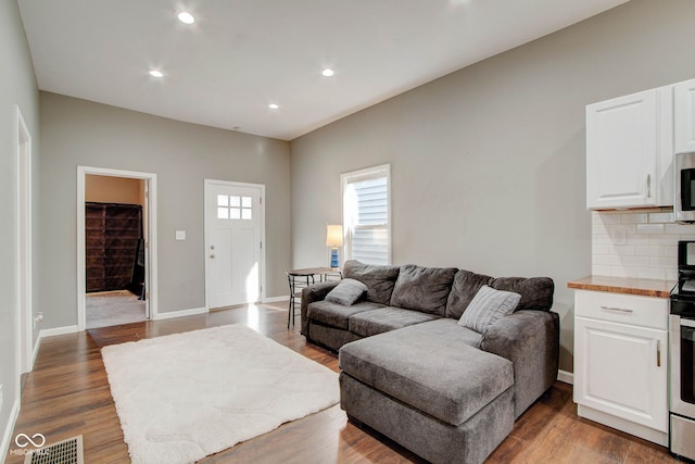 living room featuring hardwood / wood-style flooring