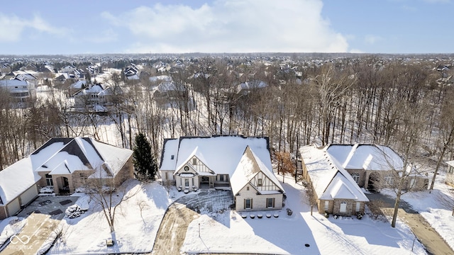 view of snowy aerial view