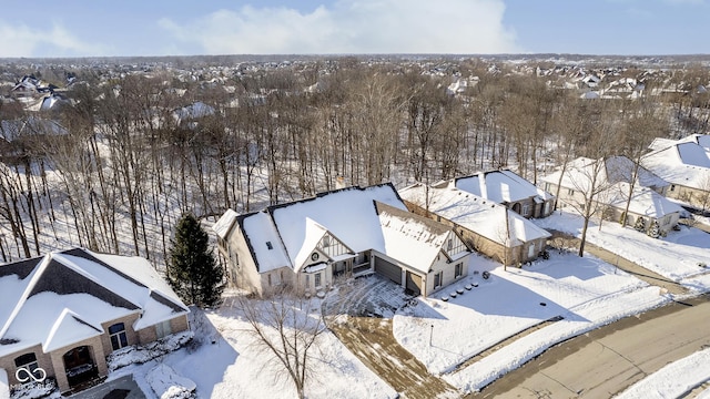 view of snowy aerial view