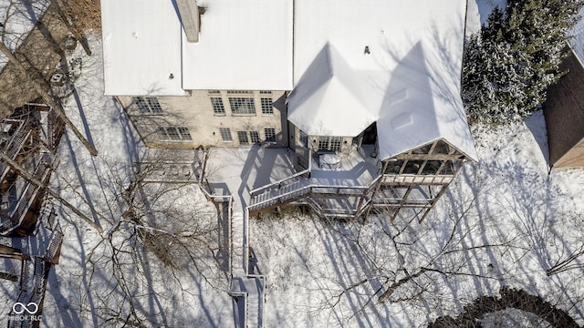 view of snowy aerial view