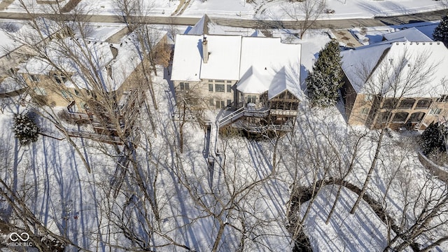 view of snowy aerial view