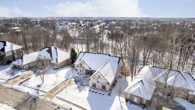 view of snowy aerial view