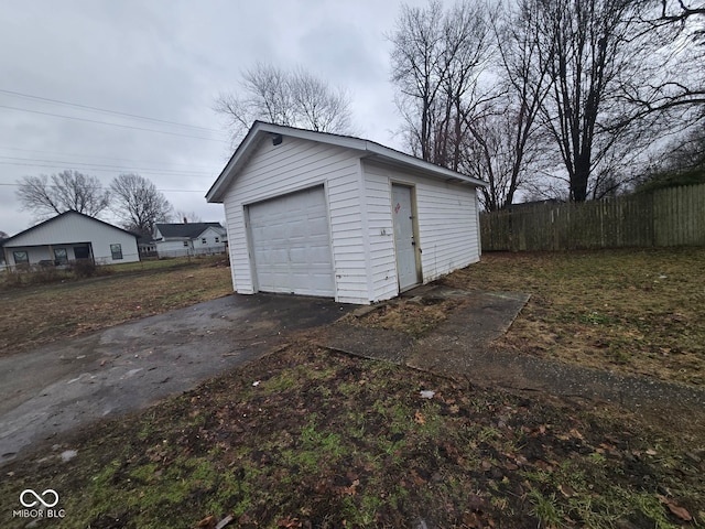 view of garage