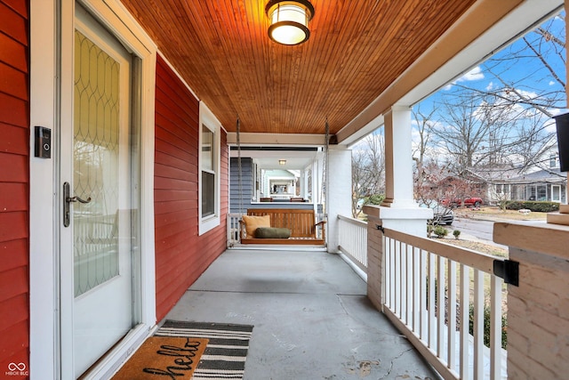 view of patio featuring covered porch