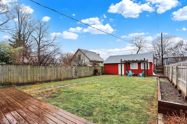 view of yard featuring a fenced backyard