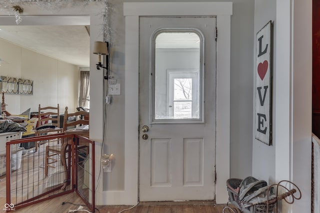 entrance foyer with wood-type flooring