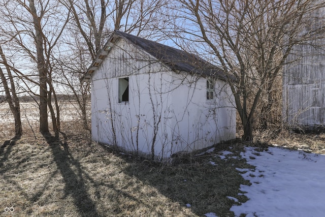 view of snow covered structure