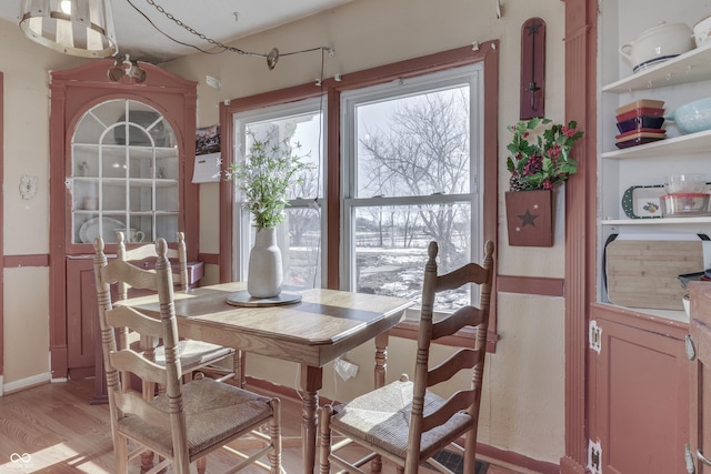 dining area featuring light hardwood / wood-style floors