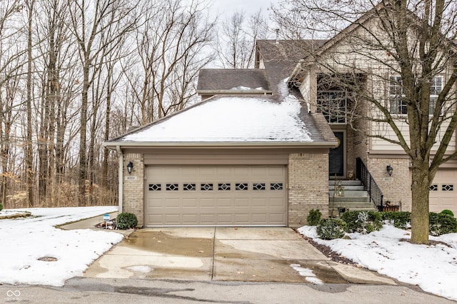 view of front of house with a garage