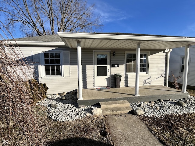 property entrance with a porch