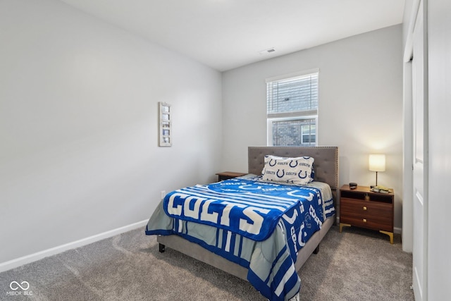 bedroom with carpet floors