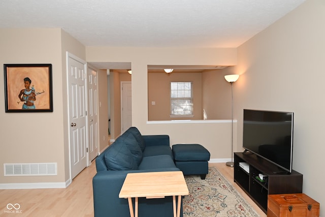 living room featuring light hardwood / wood-style floors