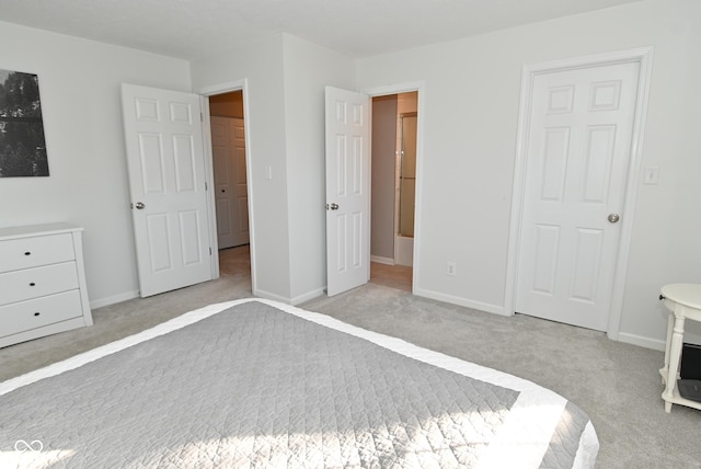 unfurnished bedroom with light carpet