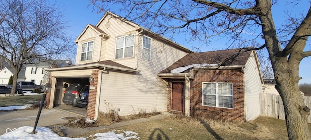 view of front facade with a garage