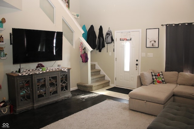 living room featuring hardwood / wood-style floors