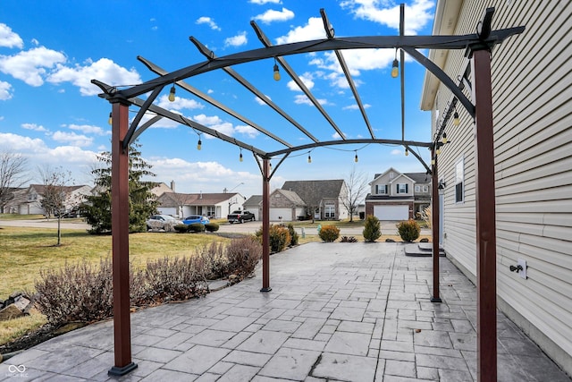 view of patio featuring a pergola