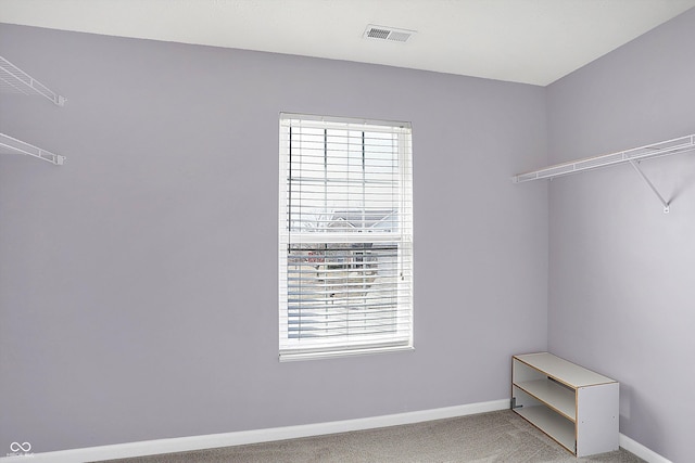 spacious closet with carpet flooring