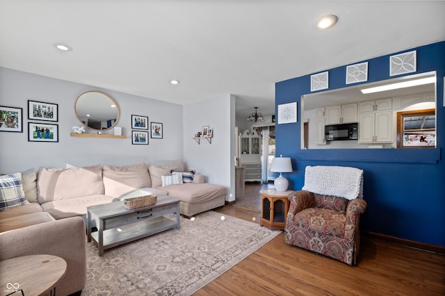 living room featuring hardwood / wood-style floors