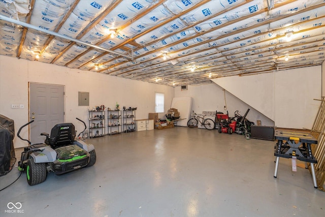 garage featuring electric panel