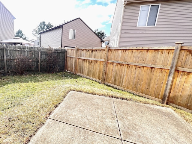 view of yard with a patio area