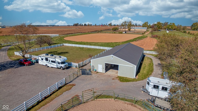 bird's eye view with a rural view