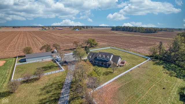 bird's eye view with a rural view