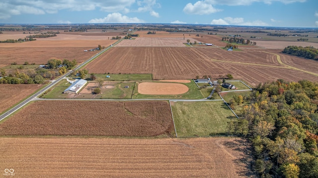 drone / aerial view with a rural view