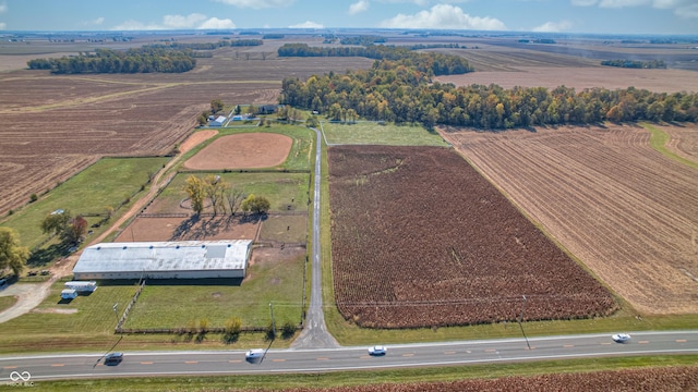 aerial view featuring a rural view