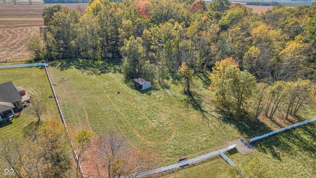 bird's eye view with a rural view