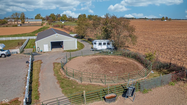 aerial view with a rural view