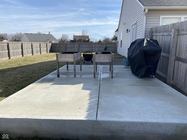 view of patio with area for grilling