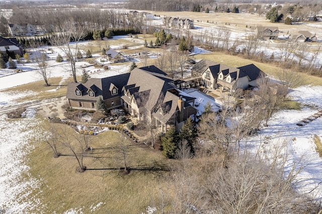 view of snowy aerial view