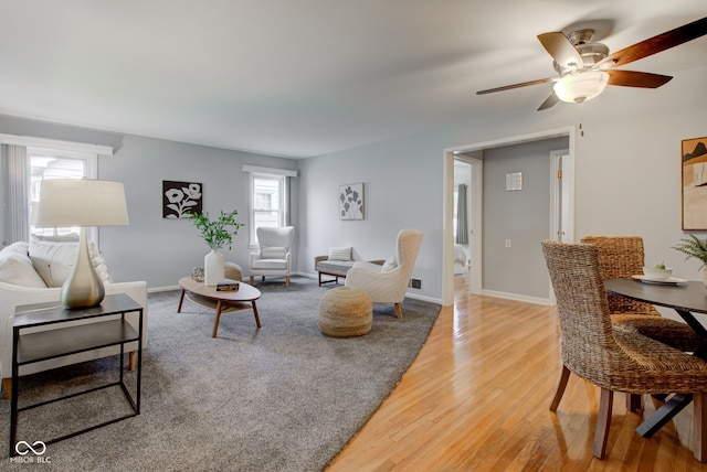 living room featuring hardwood / wood-style floors