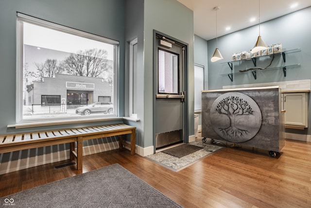 bathroom featuring hardwood / wood-style flooring