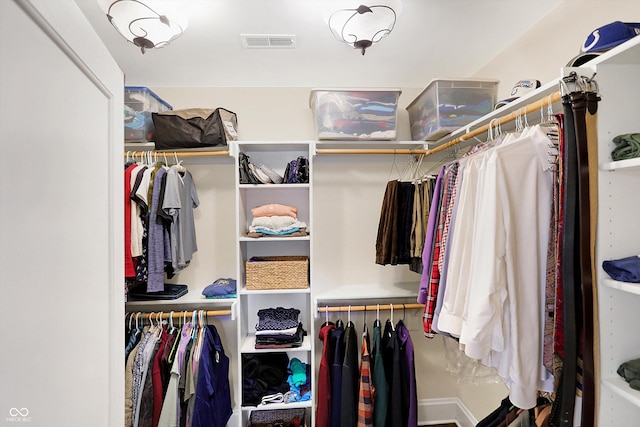 walk in closet featuring visible vents