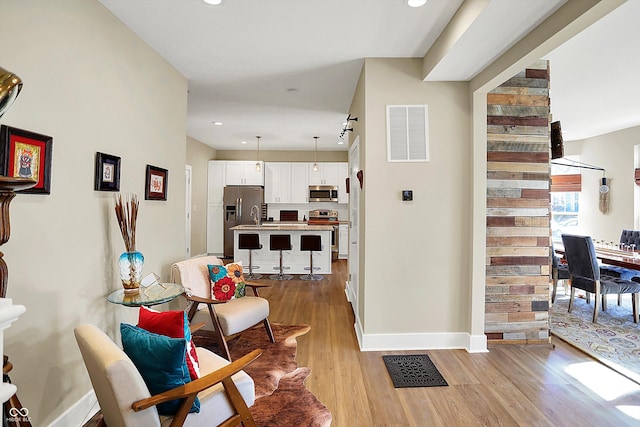 interior space featuring light hardwood / wood-style flooring