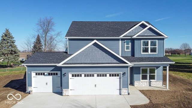 craftsman-style home with a garage