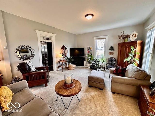 12801 E Edgewater Rd, Albany, IN 47320 - living area with light colored carpet and plenty of natural light