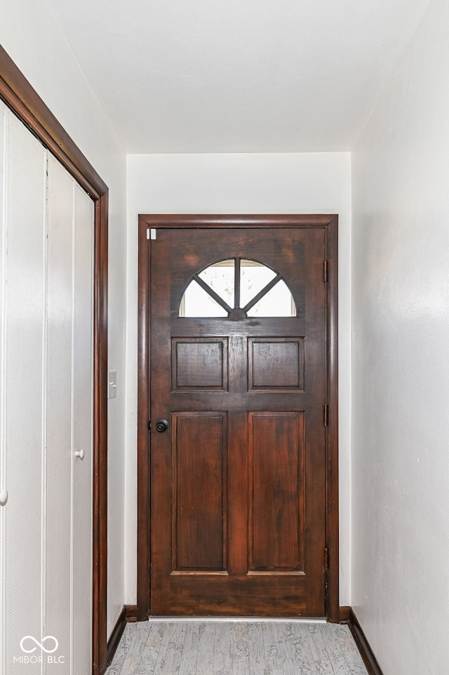 interior space with light hardwood / wood-style flooring