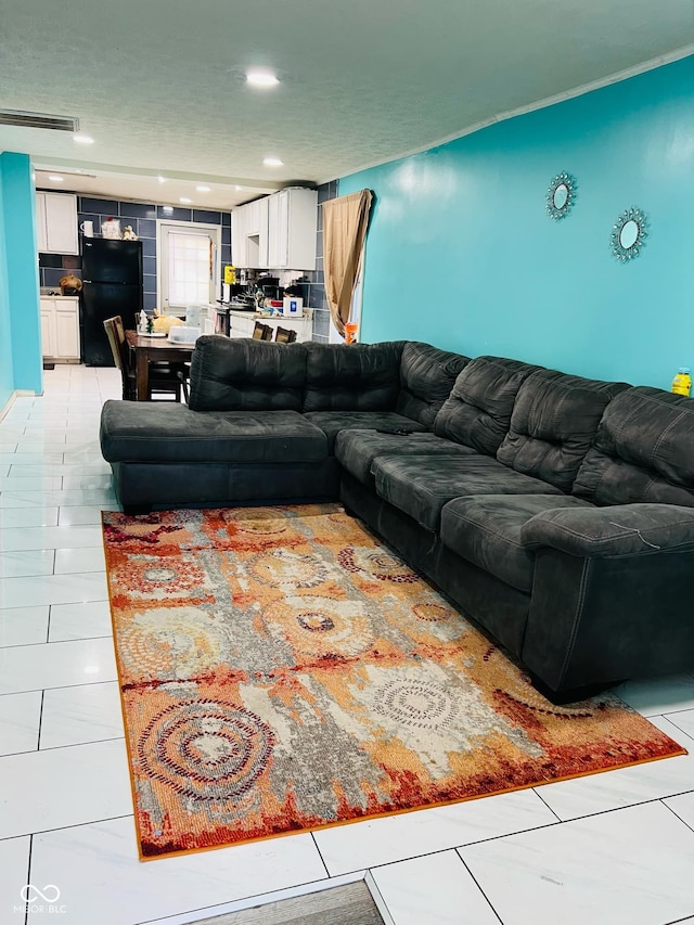 view of tiled living room