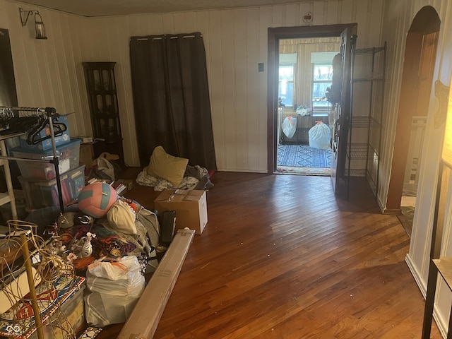 miscellaneous room featuring hardwood / wood-style flooring